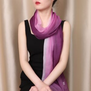 Lightweight Ombre Chiffon Scarf | Sheer Gradient Color Shawl | Versatile Wrap for Women 