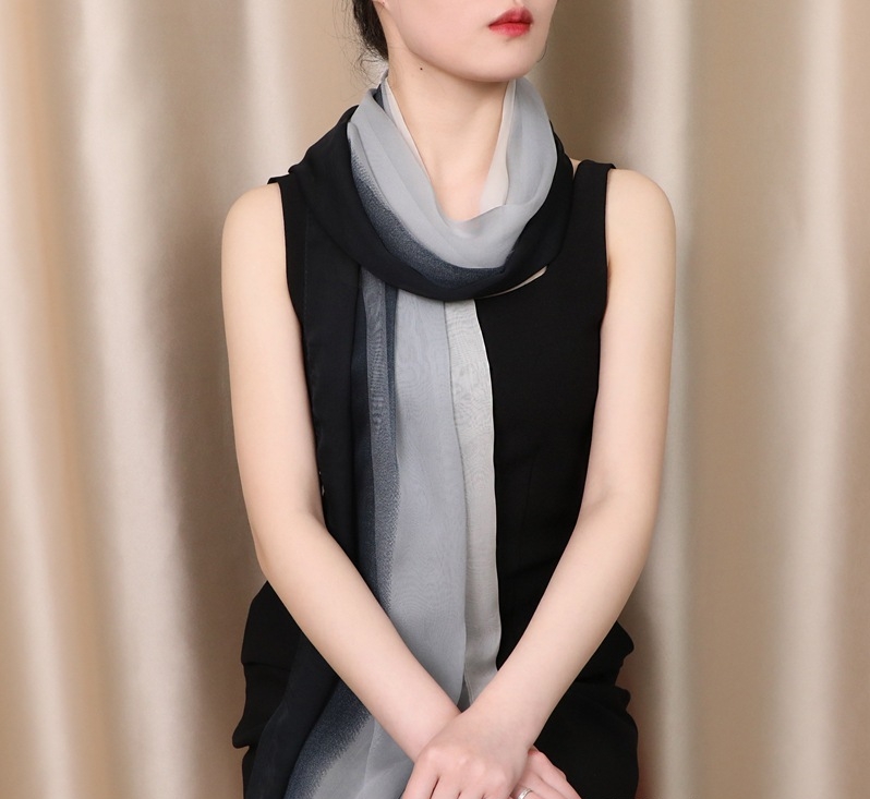 Ombre chiffon scarf for women with lightweight gradient design