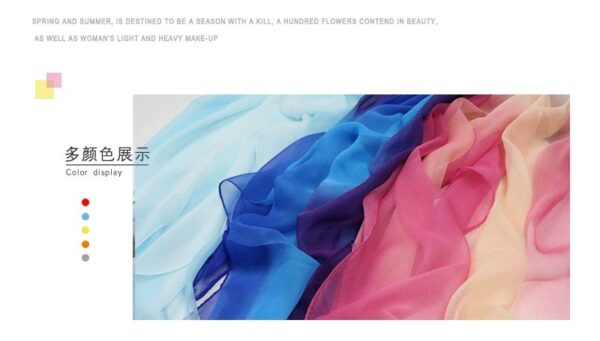 long silk scarf with Black gray - Image 13