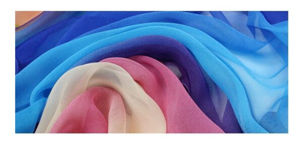 long silk scarf with Black gray - Image 3