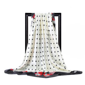 Vintage Polka Dot Satin Scarf Collection for Women