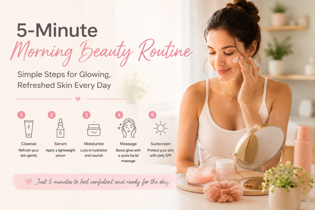 5 minute morning beauty routine